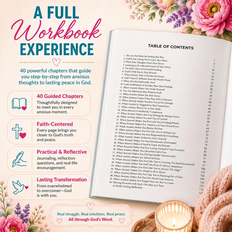 Bible Study Workbook for Women With Anxiety God Reflection Notebook