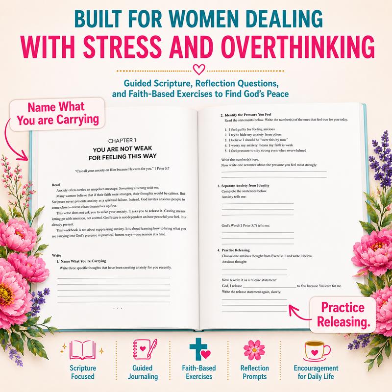Bible Study Workbook for Women With Anxiety God Reflection Notebook