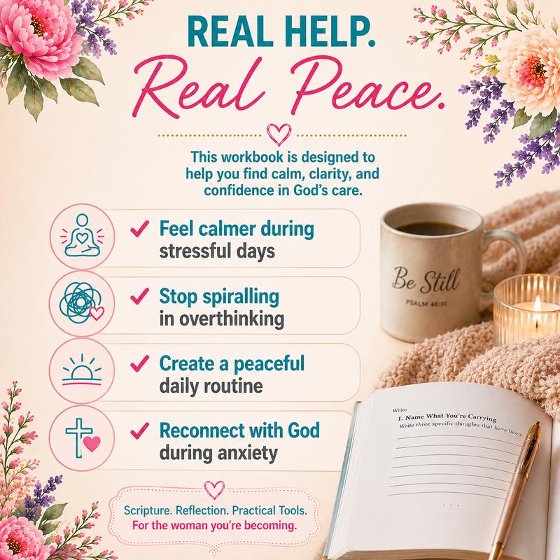 Bible Study Workbook for Women With Anxiety God Reflection Notebook